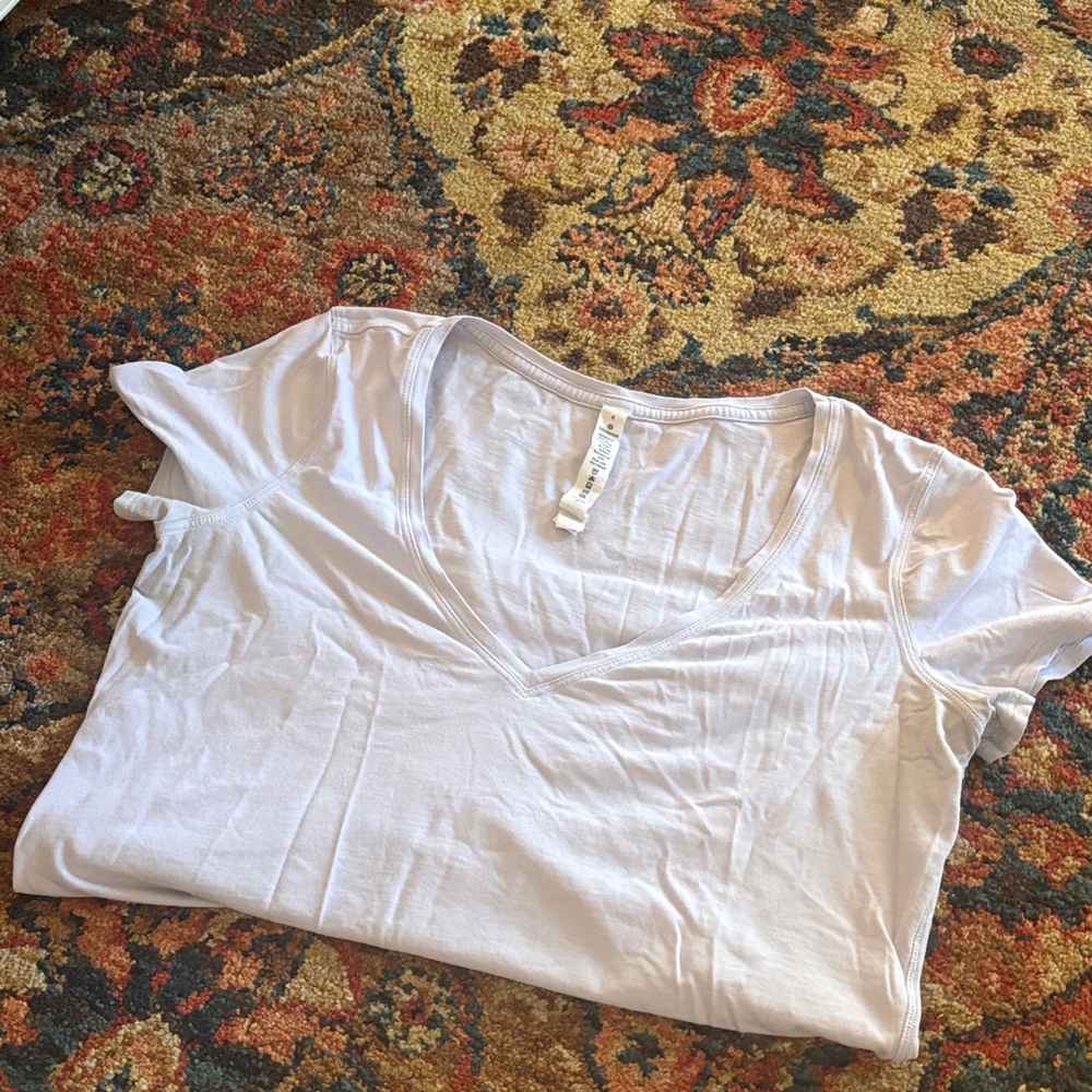 Lulu Lemon Pale Lavender V-Neck Top